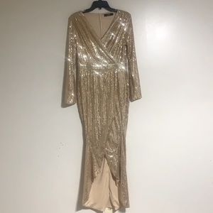 Women’s Beautiful Sequins Champagne Dress